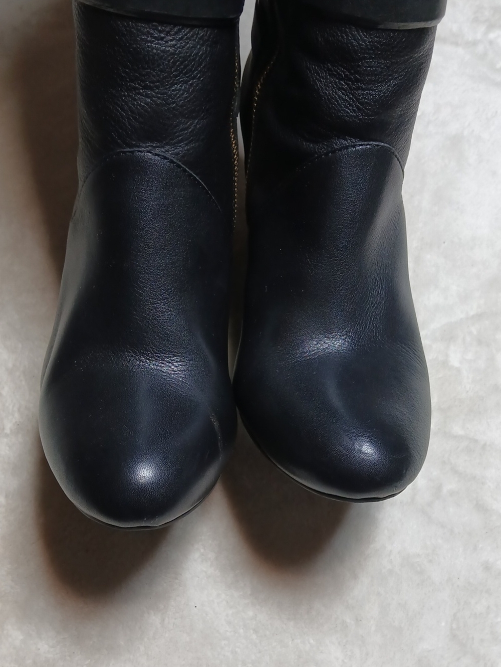 Coach Adair Tall Wedge Black Leather Boots,  Buckles Details Size 10B - Picture 7 of 13